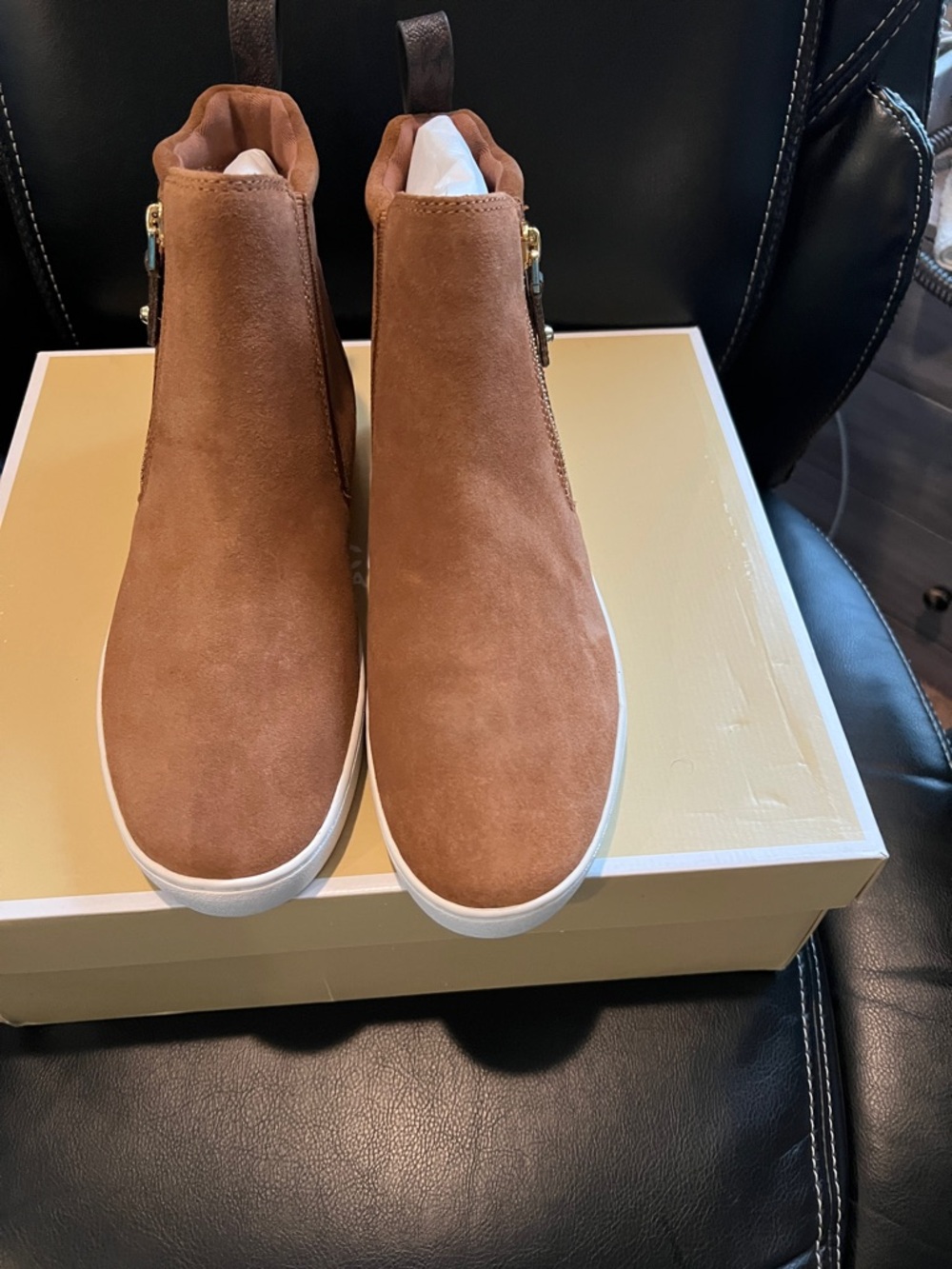 Michael Kors Brown Suede Wedge Sneaker Boot
